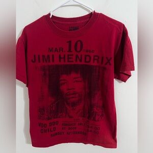 Jimi Hendrix Voo Doo Child Stone Free Rock Band Graphic Tee Men’s M Red